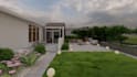 do backyard landscape design, patio, pool, and garden