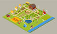 3d isometric map, tourist map, event map, or isometric vector map illustration