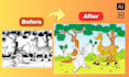 do redraw or recolor your sketch art , cartoon or logo