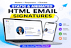 create custom HTML and animated email signature
