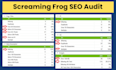 do screaming frog technical SEO audit, and analysis using semrush
