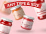 design glass jar label for peanut butter, jam or honey