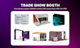 create printable trade show booth, backdrop for exhibition, banner, vector files
