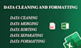 separate clean merge the data in ms excel or google sheets