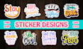 create amazing custom typography sticker design