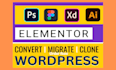 convert figma to wordpress, wix, PSD to wordpress, figma to elementor