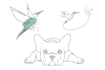 draw your pet animal in line art, one line art, line art icon illustration logo