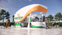 design an exhibition stand, display stand, stall, or kiosk
