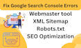 fix XML sitemap, google search console, and robots txt