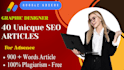 graphic design write 41 unique seo article writing