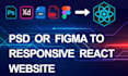 convert figma to react PSD to react js  tailwind CSS