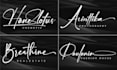 do handwriting, scripted, signature, cursive, custom logo