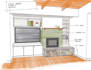 hand render interior perspective from your plan