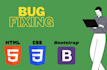 fix HTML, CSS, bootstrap issues in an hour