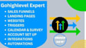 setup gohighlevel website designer, sales funnel, automation, landing page