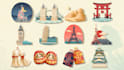 create sticker and illustration food, travel, others