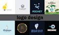 do modern line art text or badge logo design