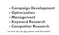optimize your current google ads campaign, rush order, 5 ad groups, 40 keywords