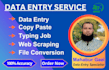 do the data entry work, web scraping, copy paste