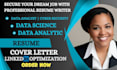 write data analytics, data science, cyber security and data analyst resume