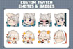 draw custom cute chibi twitch discord emotes or sticker for you