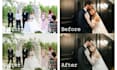 do color correction event retouching, wedding photo editing