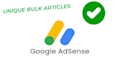 write and design unique seo bulk articles for google adsense approval