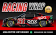 design unique racing car wrap, livery racing car,vehicle wrap design