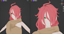 create 3d character model for game, vtuber anime shading