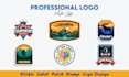 design round sticker label patch stamp and instagram logo design