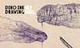 create detailed dinosaur ink drawings in ballpoint pen