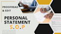 expertly proofread and edit your personal statement or sop