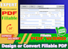 create fillable pdf forms design fillable pdf form or  invoice within 2 hours