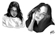 draw sketch, half body