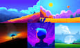 illustrate fantastic flat vector landscape illustration