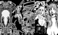 create black and white horror t shirt illustration