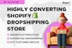 build shopify store design, shopify website redesign, shopify dropshipping