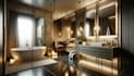 design bathroom in 3d and architectural render