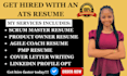 write a scrum master resume CV ats agile coach resume pmp cover letter linkedin