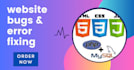 expert website issue error fixer  HTML  CSS js PHP laravel