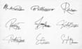 design cursive scripted hand drawn calligraphy signatures or autograph