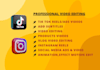 do professional youtube video editing and instagram reels