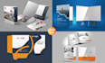 design professional, corporate, modern presentation folder and inserts