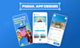 do figma app design for mobile app ui, app ui ux using figma