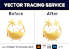 vector tracing logo, image, sketch, raster convert to vectorize