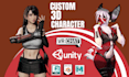 do custom vrchat furry avatar vr character 3d model for vrchat game