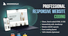 create a responsive website using HTML CSS and javascript