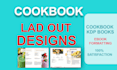 create a professional cookbook layout designs with 24 hours