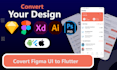 convert adobe xd or figma UI to flutter code