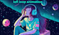 create a lofi loop animation illustration and gif animation